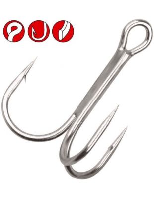 Trnki ~ trojčki Gamakatsu PREDATOR 13B TREBLE HOOKS NICKEL - velikost: 1/0 (10 kos)