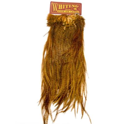 Sedlo - material za vezavo Whiting Coq de Leon Saddle (Quality silver) | grizzly dyed brown