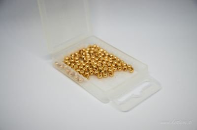 Slotted TUNGSTEN bead heads 3.3 mm 100 kos | gold