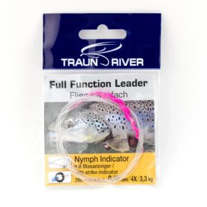 Pletena predvrvica za ribolov z nimfo TRAUN RIVER Nymph Indicator Leader (with Loop)