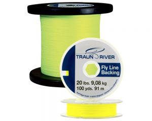 Backing TRAUN RIVER Fly Line Backing 20 lbs 100 yds | chartreuse