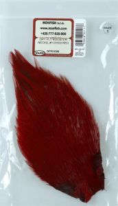 Skalp - perje za vezavo suhih muh WAPSI DRY FLY ROOSTER NECKS, #1 DYED RED | DFR1056