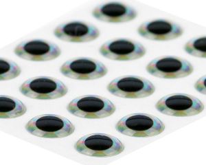 3D oči za potezanke SYBAI 3D Epoxy Eyes, Metalic Silver, 7 mm