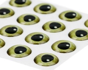 3D oči za potezanke SYBAI 3D Epoxy Eyes, Real Green, 9 mm