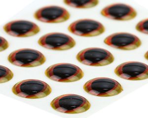 3D oči za potezanke SYBAI Ultra 3D Epoxy Eyes, Yellow/Orange, 8 mm