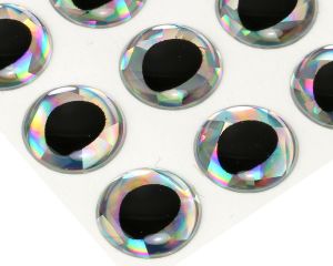 3D oči za potezanke SYBAI 3D Epoxy Fish Eyes, Holographic Silver, 12 mm