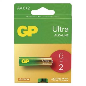 Baterije GP ULTRA alkalne LR6 AA 6+2 kosov