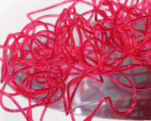 Material za črve - worm muhe SYBAI tackle Wiggly Worms, Pink