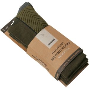 Nogavice SEELAND Field Merino Sock – 2Pack Pine Green/Military Olive (39-42)