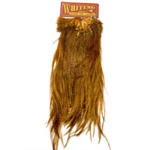 Sedlo - material za vezavo Whiting Coq de Leon Saddle (Quality silver) | grizzly dyed brown