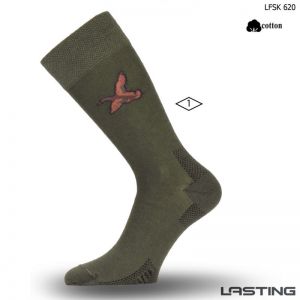 Nogavice LASTING Cotton socks LFSK 620 green | L (42-45)
