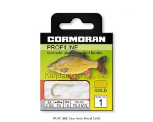 Navezani trnki Cormoran PROFILINE Carp Hooks Hook to Nylon - Model 210G | velikost 8