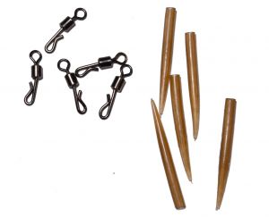 Vrtljivke za hitro menjavo z gumicami CASTED ROLLING SWIVEL QUICK SNAP+LONG SLEEVE 5+5 KOM (CAS 356417)