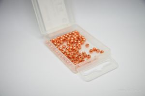 Slotted TUNGSTEN bead heads 3.8 mm 100 kos | copper