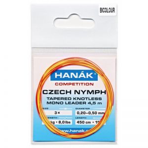 French leader HANAK Czech Nymph Tapered Knotless Mono Leader | 450 cm (15 ft)