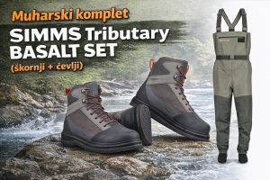 Muharski komplet SIMMS Tributary BASALT SET (škornji + čevlji)