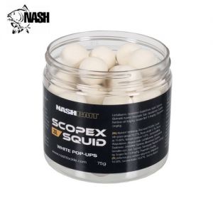 Pop-up boili NASH NASHBAIT Scopex squid Pop Ups White 20mm (75g) | B6842