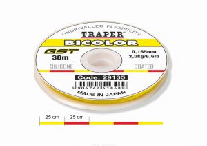 Bicolor laks - indikator TRAPER GST Bicolor tippet 0,165mm 30m (29135)