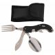 Jedilni pribor Fox Outdoor Pocket Knife Cutlery Set, 4 in 1, black, divisible | 44050