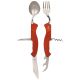 Jedilni pribor Fox Outdoor Pocket Knife Cutlery Set, 6 in 1, red, divisible | 44051
