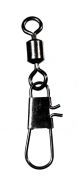 Karabin z vrtljivko casted Rolling Swivel with Interlock Snap Black Nickel 22kg 7pcs (CAS 3071)