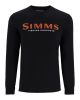 Majica dolgi rokav Simms Logo Shirt LS Jet Black M