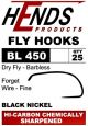 Muharski trnki HENDS BL 450 Dry Fly - Barbless (25 kos)